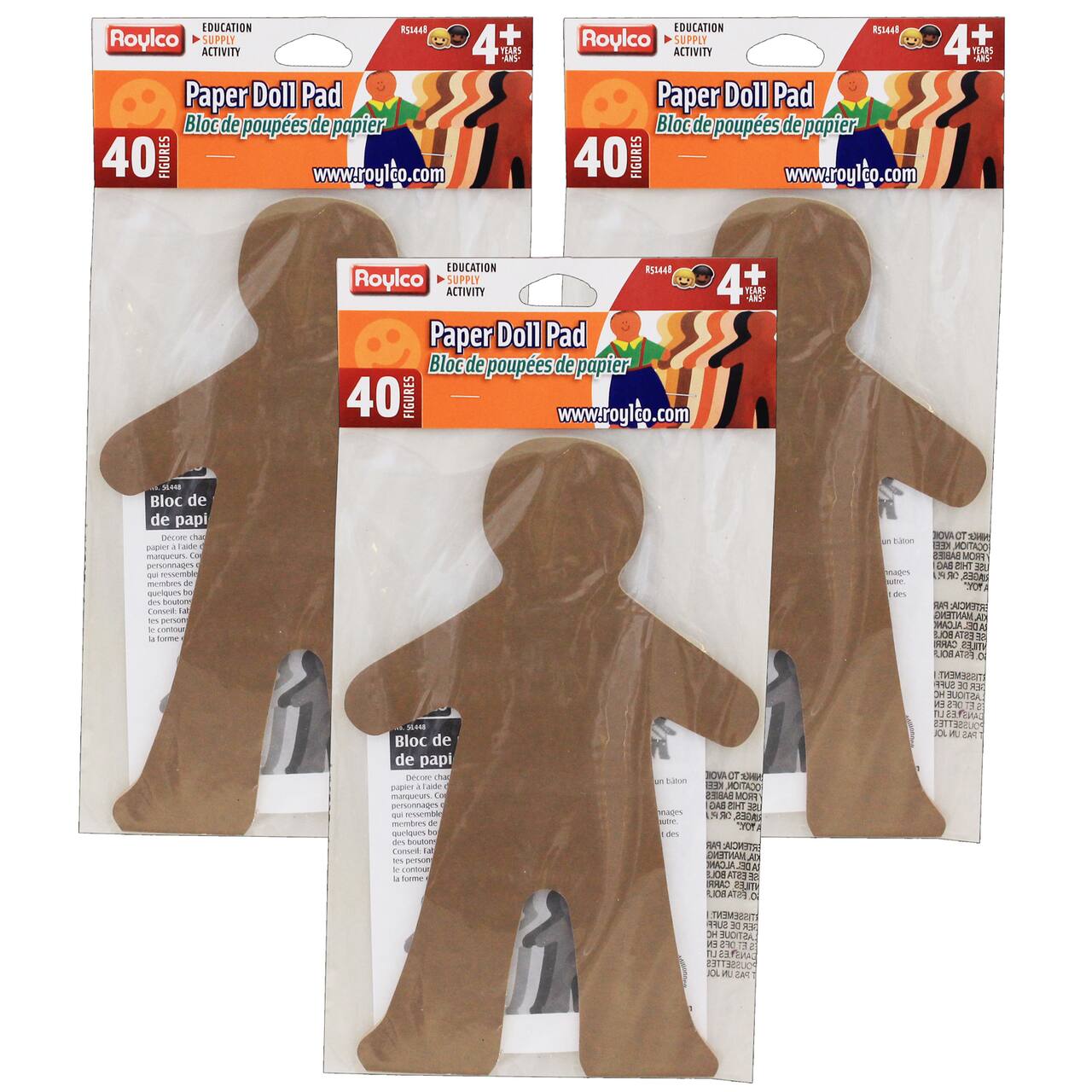 Roylco® 8" x 10" Multicultural Paper Doll Pad, 3 Pack Bundle